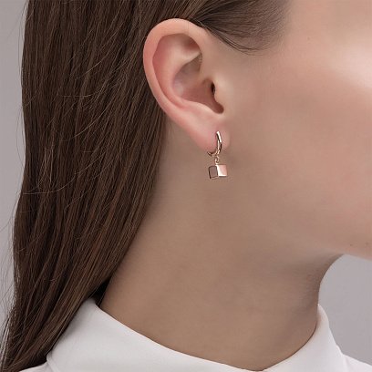 Золоті сережки "Кубики" с06114 №4