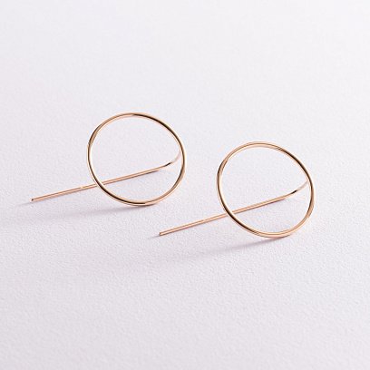 Серьги "Геометрия" в желтом золоте с07794 №2