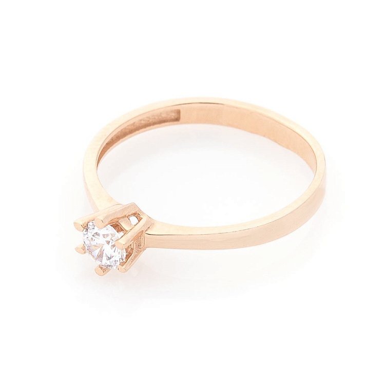 Золота заручальна каблучка з фіанітами к05784 від ювелірного магазину Онікс - 2
