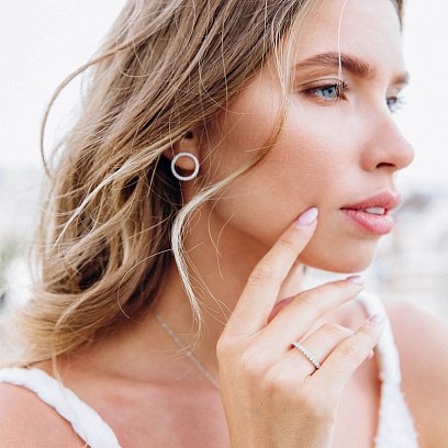 Серебряное кольцо с фианитами 112579 №11