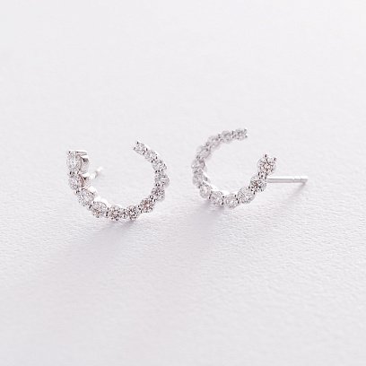 Золоті сережки-пусети з діамантами сб0280ri №3