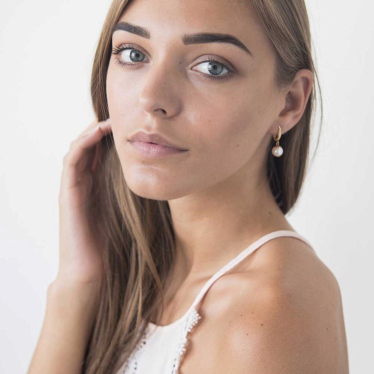 Золоті сережки з культивованими прісноводним перлами с02602 від ювелірного магазину Онікс - 3