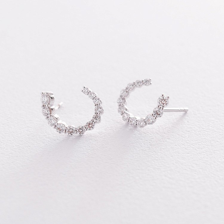 Золоті сережки-пусети з діамантами сб0280ri від ювелірного магазину Онікс - 2