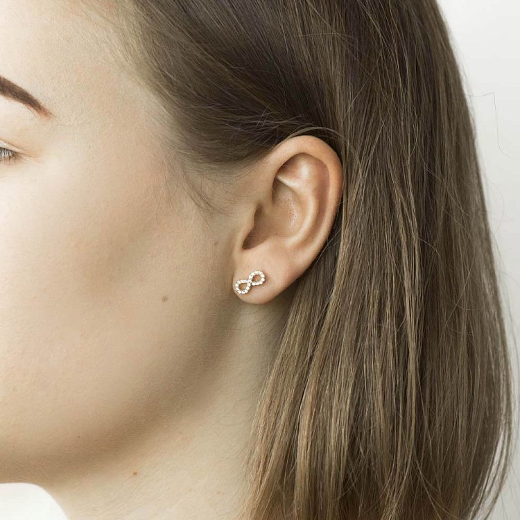 Золоті пусети "Нескінченність" с03670 від ювелірного магазину Онікс - 1