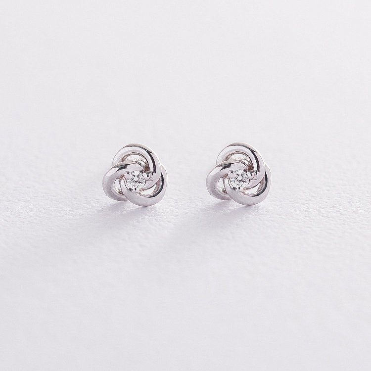 Серьги - пусеты с бриллиантами в белом золоте сбд2-149 от ювелирного магазина Оникс