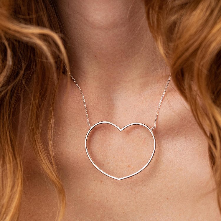 Серебряное колье "Сердце" 181235 от ювелирного магазина Оникс - 1