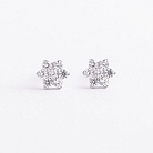 Срібні сережки - пусети "Квіточки" з фіанітами 902-00670 от ювелирного магазина Оникс - 1