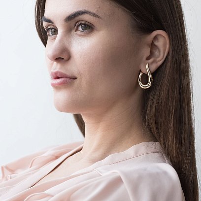 Золоті сережки "Грація" с06560 №4