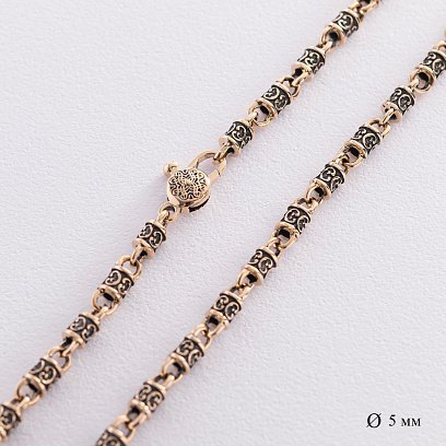 Золотий ланцюжок "Фантазійне плетення" з чорнінням (5мм) ц00423