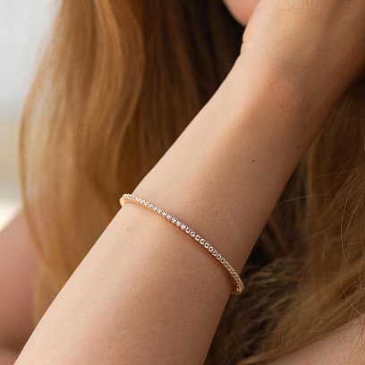 Золотий браслет "Clarice" з доріжкою каменів б05492 №5