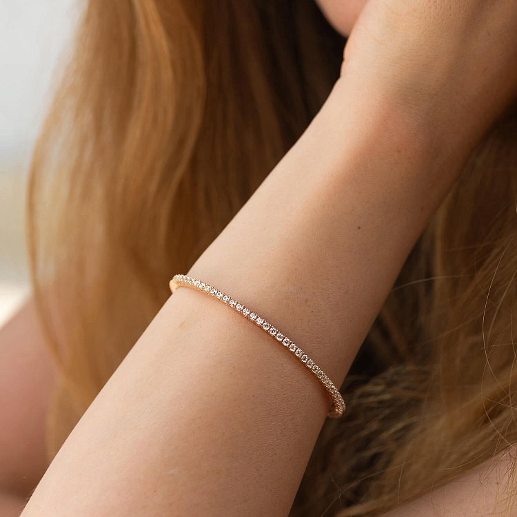 Золотий браслет "Clarice" з доріжкою каменів б05492 від ювелірного магазину Онікс - 4