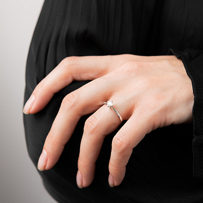 Заручальна золота каблучка з діамантами кб0664cha №2