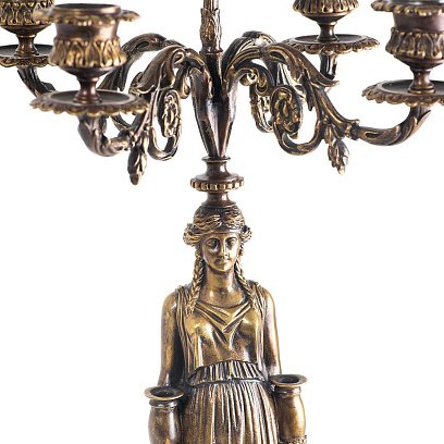 Бронзова фігура ручної роботи "Дівчина з свічником" сер00068 №3