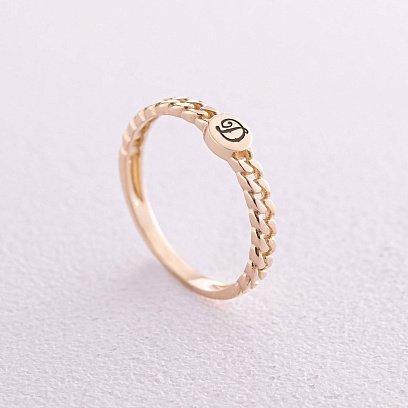 Кольцо "Цепочка" в желтом золоте (возможна гравировка) к07131 №3