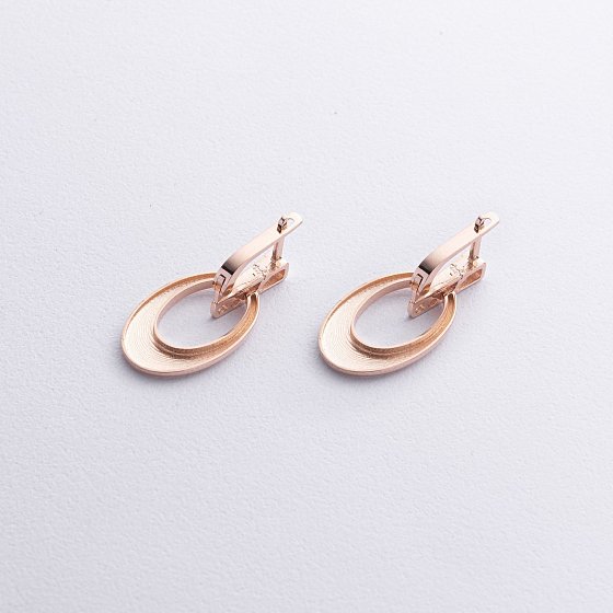 Серьги на английской застежке (красное золото) с06635 №2