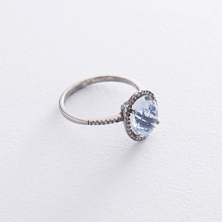 Золота каблучка (кварц, діамант) LDR0518-p від ювелірного магазину Онікс - 2