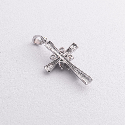Хрестик в білому золоті (фіаніти) п01817 №3