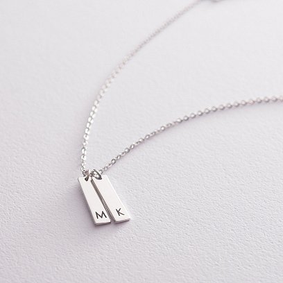 Серебряное колье "Символ" с гравировкой (двойное) 18981 №4