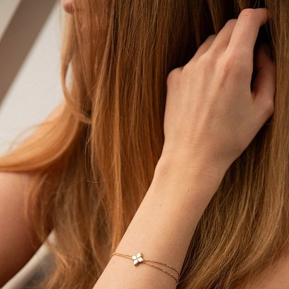 Браслет "Конюшина" у червоному золоті б05404 №2