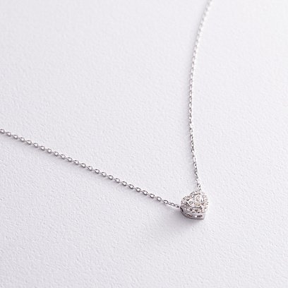 Золоте кольє "Серце" з діамантами 722201121 №3