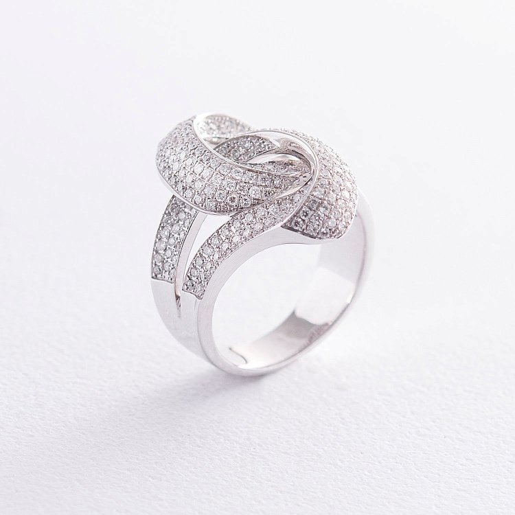 Кольцо в белом золоте с бриллиантами к952b от ювелирного магазина Оникс