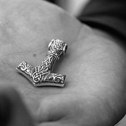 Срібна підвіска "Молот Тора" 132748 №10