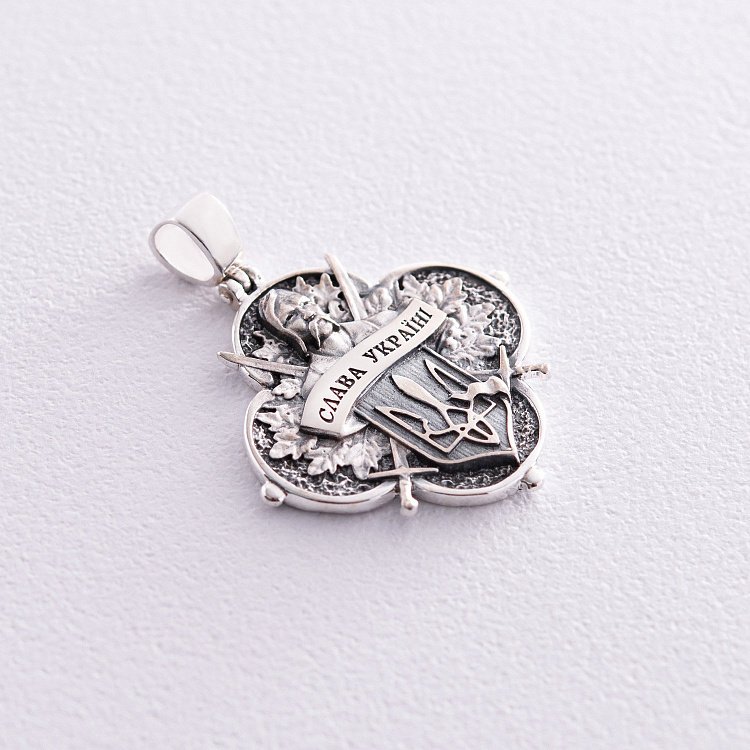 Серебряный кулон "Український козак. Борітеся-поборете, Вам Бог помагає" 133137 от ювелирного магазина Оникс - 9