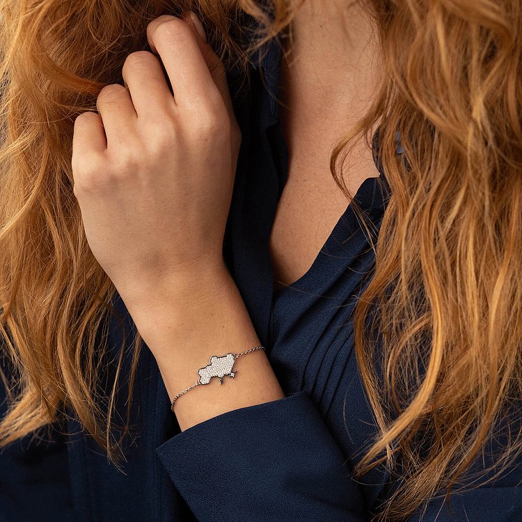 Золотой браслет "Украина" с бриллиантами 528341121 от ювелирного магазина Оникс - 1