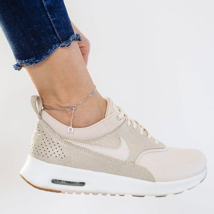 Золотой браслет на ногу "Подкова" (фианит) б03700 от ювелирного магазина Оникс - 3