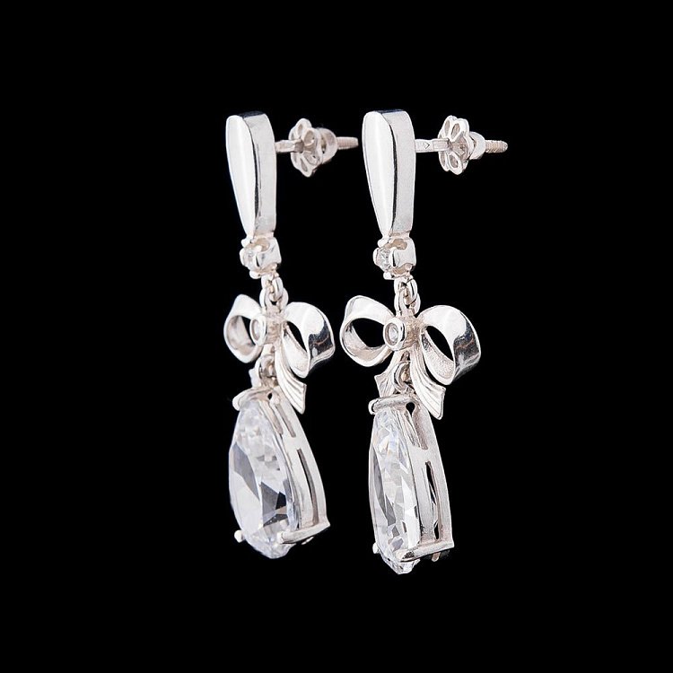 Серебряные серьги (фианиты) 121307 - 2 Серебряные серьги (фианиты) 121307 от ювелирного магазина Оникс - 2
