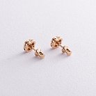 Золоті сережки - пусети "Клевер" з діамантами 333843122 от ювелирного магазина Оникс - 4