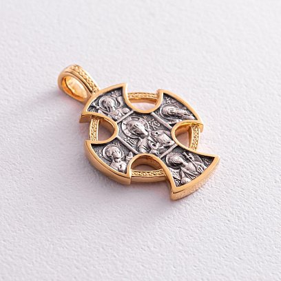 Серебряный православный крест (позолото, чернение) 133211 №7