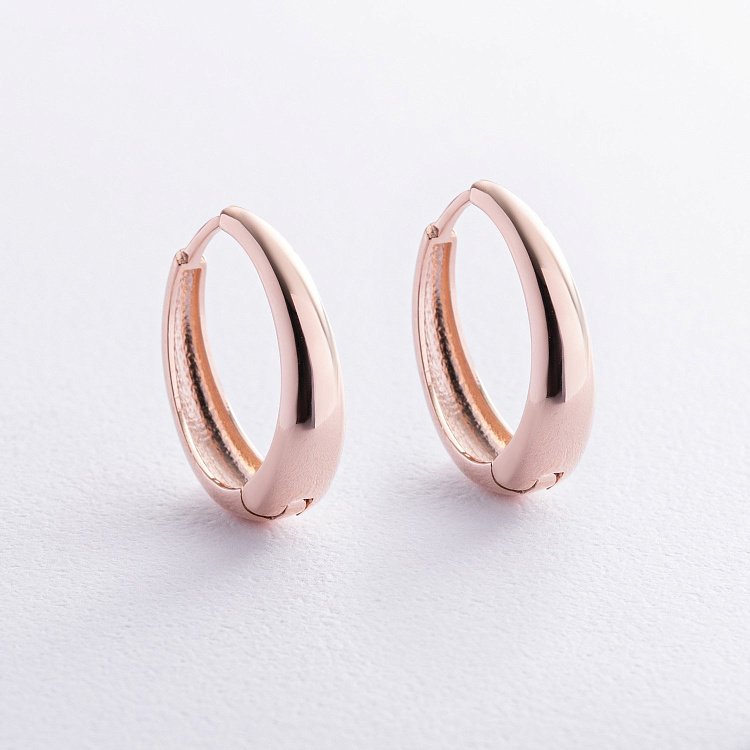 Серьги "Овальные" в красном золоте с08506 от ювелирного магазина Оникс