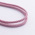 Шовковий рожевий шнурок з гладкою золотою застібкою (2 мм) кол02008 от ювелирного магазина Оникс - 2
