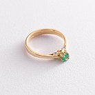 Золотое кольцо с изумрудом и бриллиантами ки1-4567 от ювелирного магазина Оникс
