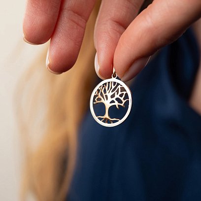 Золотой кулон "Древо жизни" п03690 №2