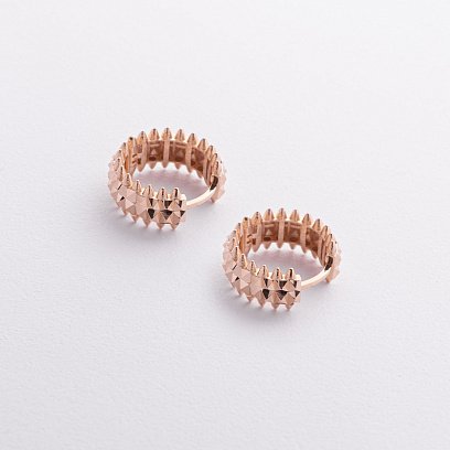 Сережки - кільця "Pauline" в червоному золоті с09400 №2