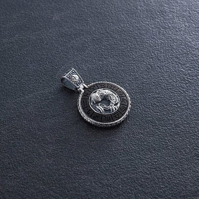 Серебряный кулон "Знак зодиака Рыбы" с эбеном 1041риби №5