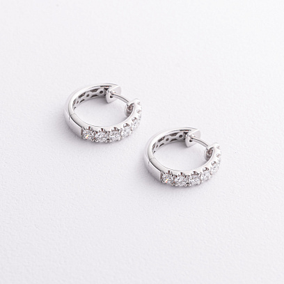 Золоті сережки - кільця з діамантами сб0658ri №2