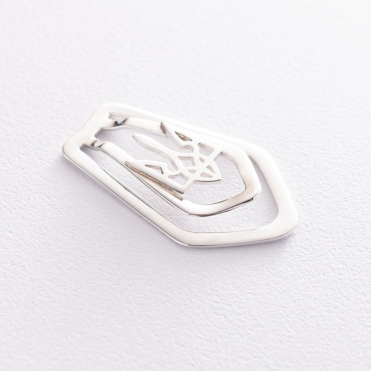 Серебряный зажим для денег Герб Украины "Тризуб" 17021 от ювелирного магазина Оникс