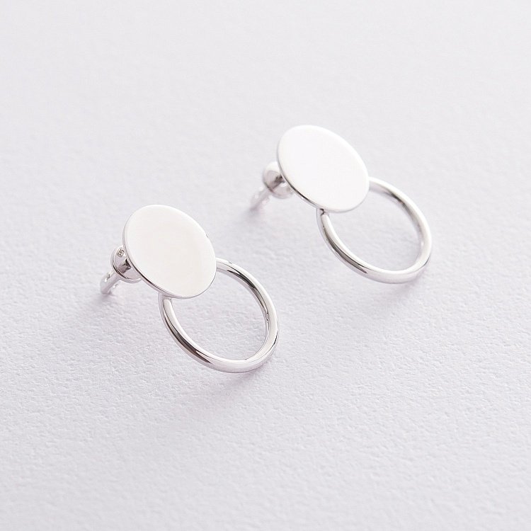 Золоті сережки-пусети "Кружечки" с06687 від ювелірного магазину Онікс