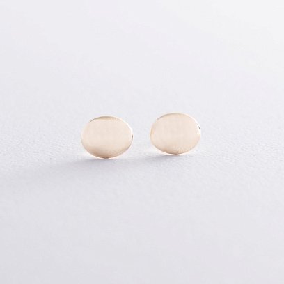 Золотые серьги - пусеты "Овальные" с06812