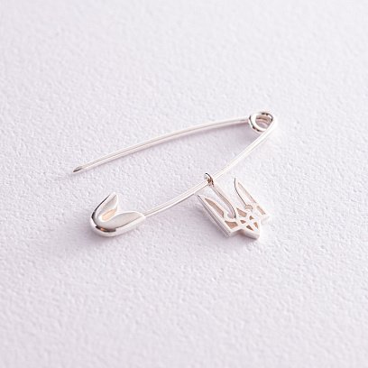 Серебряная булавка "Герб Украины - Тризуб" 21055 №7