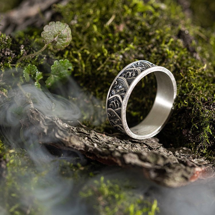 Срібна каблучка "Японські хвилі" 7019 від ювелірного магазину Онікс - 15