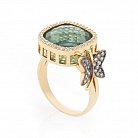 Золотое кольцо с бабочкой (фианиты) к05156 от ювелирного магазина Оникс - 2