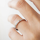 Каблучка "Далія" в білому золоті (фіаніти) к08053 от ювелирного магазина Оникс - 5