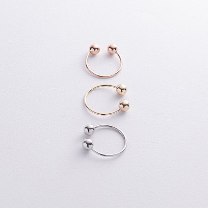 Кольцо "Шарики" в желтом золоте к07507 №11