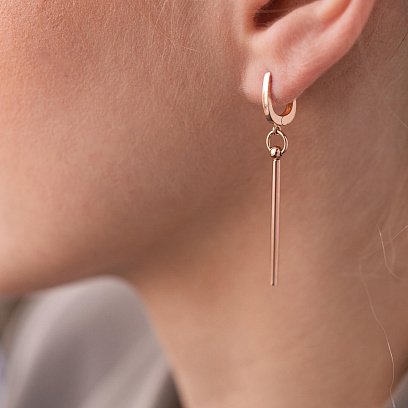 Сережки "Ідеал" у червоному золоті с08077 №4