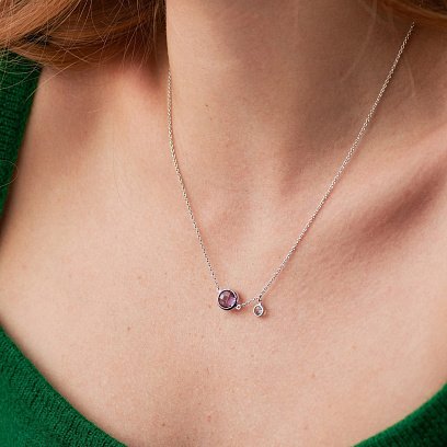 Золотое колье (аметист, топаз) кол01858 №4