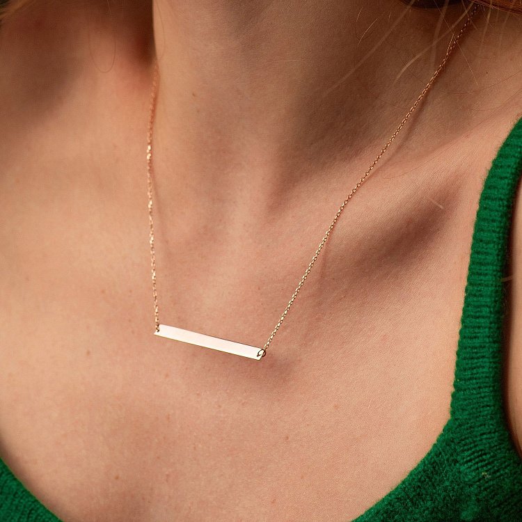 Колье с пластиной для гравировки (красное золото) кол01368 от ювелирного магазина Оникс - 3